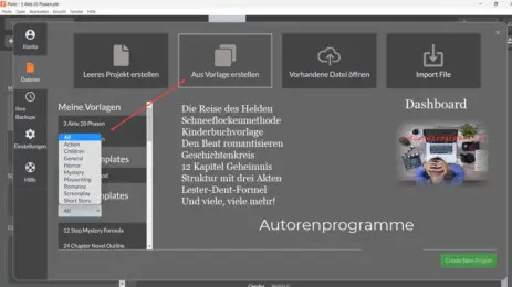 Vorlagen in der Autorensoftware