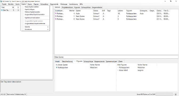 Ywriter at work Ywriter Screenshot